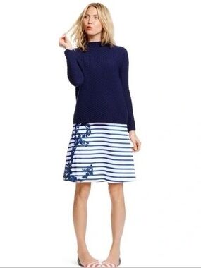 Boden nautical blue striped anchor A line skirt sz 6